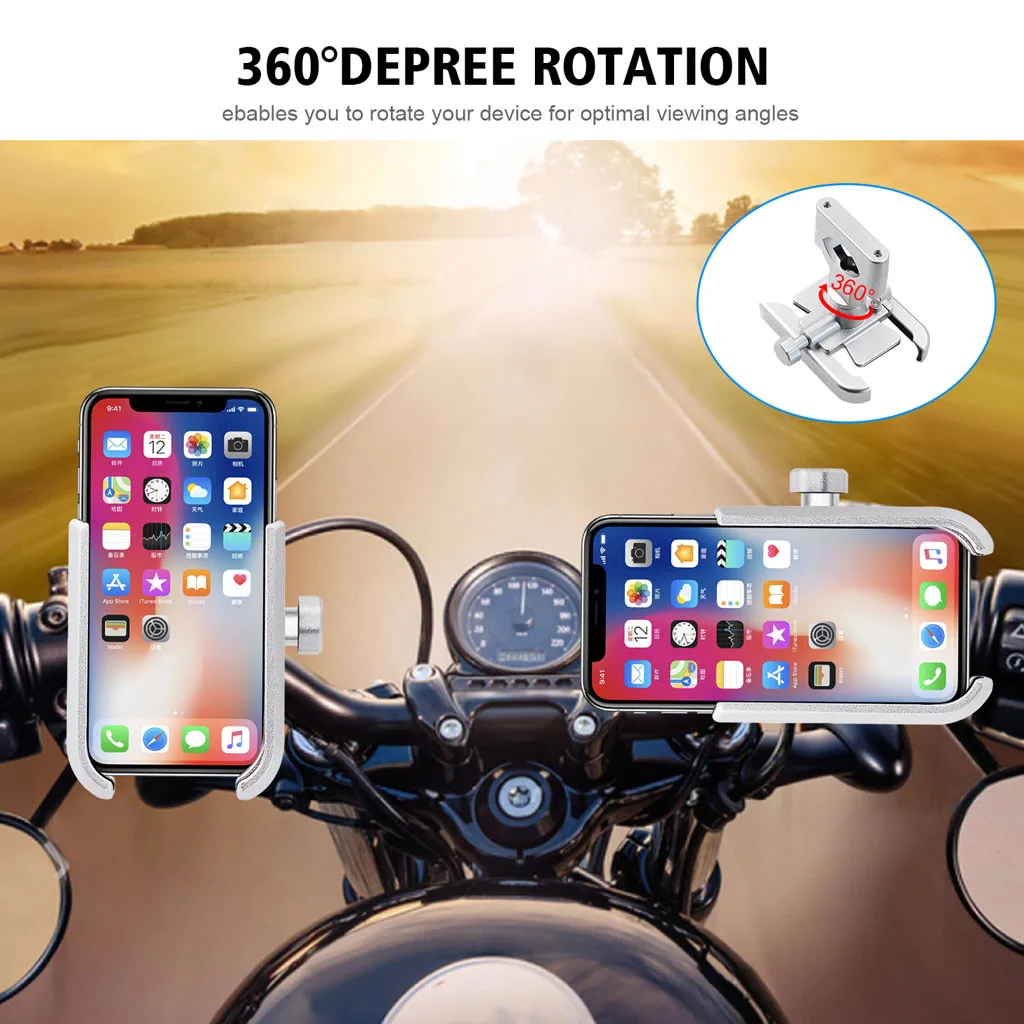 Сплав держатель для телефона мотоцикла Gps Подставка Кронштейн для Iphone 11 Pro Max 360 градусов вращения сплав Материал# P40