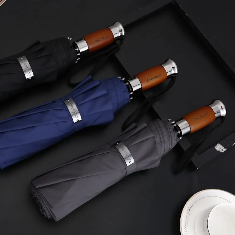 Large Full Automatic Umbrella Rain Women Men Business Folding UV Umbrella Windproof German 10K Windbreak Golf Umbrellas SY126