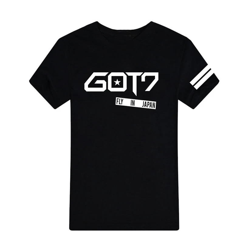 KPOP, корейская мода 2016, Got7, альбом для полетов, Летающий в Японии, черная хлопковая футболка, одежда, футболки, PT125