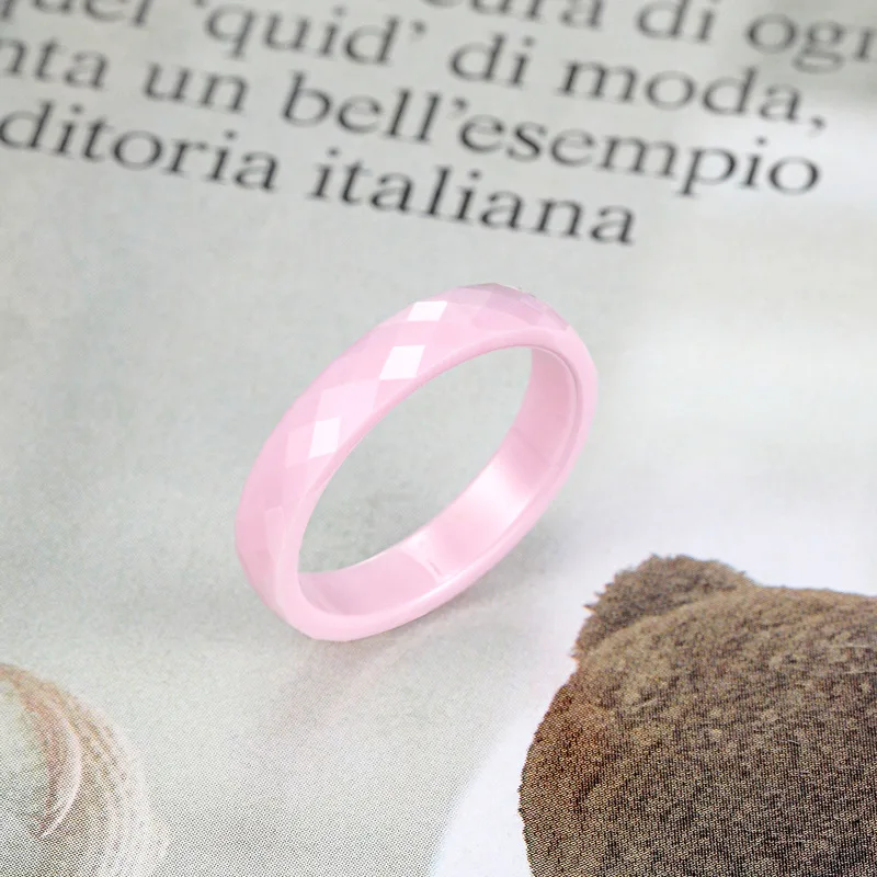 TIGRADE 4/6 мм розовый Керамика кольцо для женщины ручной работы с Одежда высшего качества ювелирные изделия, не оставляя на нем царапин унисекс кольца, не вызывает аллергии, черный, белый цвет