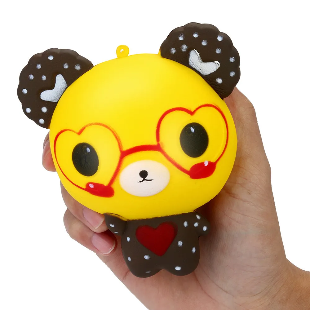 Cartoon Glasses Bear Squishies Slow Rising Squeeze Toys Stress Reliever Toy antistress novelty Fun Toys Gift for Children #A