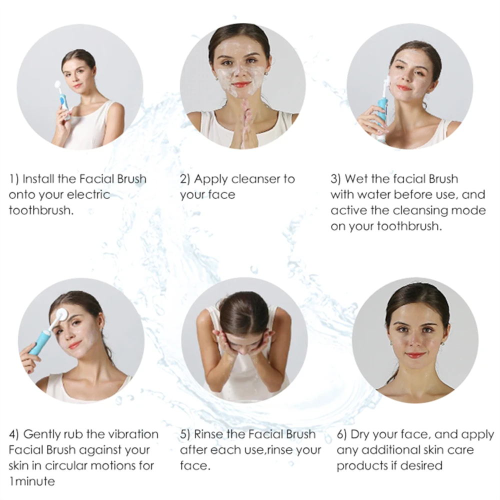 Facial Cleansing Brush Head Suitable For Oral-B Electric Toothbrush Face Skin Care Tools Facial Massager Cleanser Brush Heads Facial Cleansing Brush Head Suitable For Oral-B Electric Toothbrush Face Skin Care Tools Facial Massager Cleanser Brush Heads