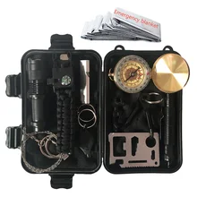 13 в 1 набор для выживания многофункциональный первой помощи SOS Набор предметов на случай чрезвычайной ситуации поставки тактический фонарь для выживания мешок Открытый Отдых Путешествия