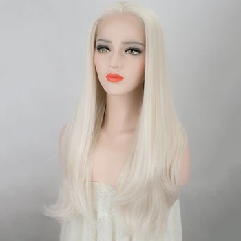 

Scheherezade Long Straight Wig Omber Pink Blonde Synthetic Lace Front Wigs For Black Women High Temperature Fiber Cosplay Wigs