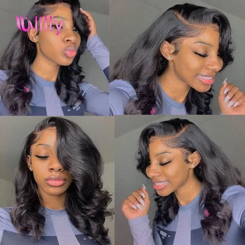 

ULilly Loose Wave Wig With Baby Hair Remy Malaysian Wet And Wavy Lace Front Human Hair Wigs 150% Density preplucked and bleached