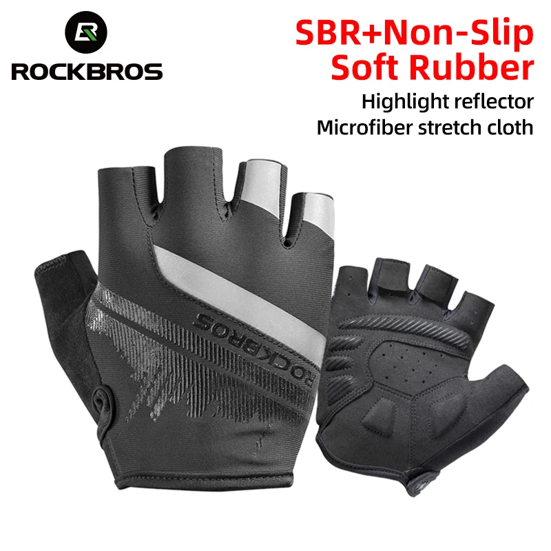 Cycling-Gloves Bike-Equipment Wear-Resistant MTB Road Half-Finger ROCKBROS Breathable