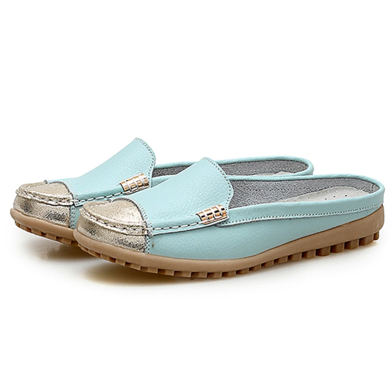 

Women Genuine Split Leather Flat Loafers Ballet Slippers Comfort Round Toe Slip On Female Nurses Ladies Shoes Zapato Mujer 7703W