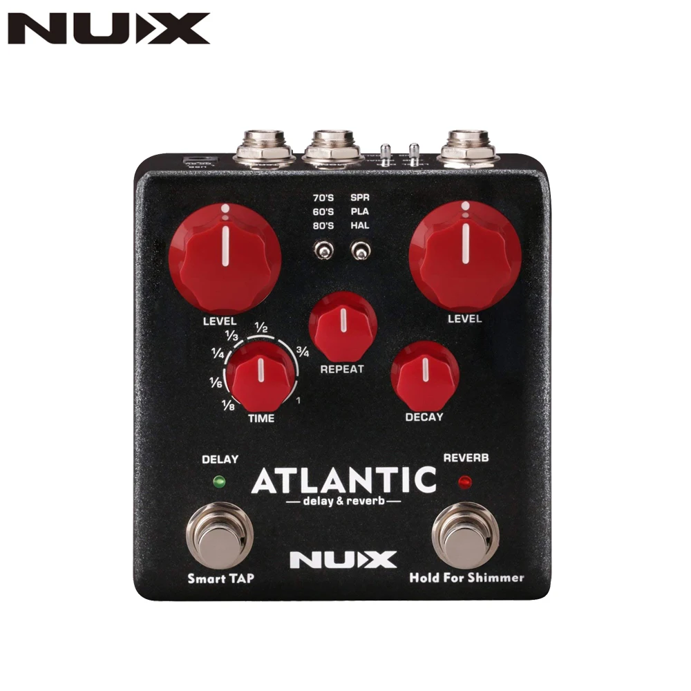 NUX Atlantic реверберация задержка гитарная педаль мульти эффекты 3 задержка пластина реверберация мерцающий эффект стерео звук усилитель аксессуары для гитары