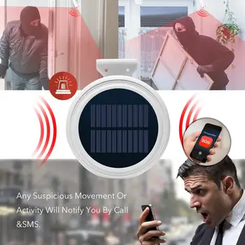 Wireless GSM Alarm System Security Home Solar Strobe Siren Outside Alarm Motion Detector SMS Remote Control for Home/RV/Camping smartyiba wifi gsm 2g home security alarm system wireless wired zone motion sensor with wireless strobe siren