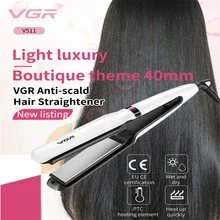 

VGR Hair Straightener Bar Splint Foreign Trade Anti-scald Heating Plate 40mm Tourmaline Ceramic Shunfa V-511