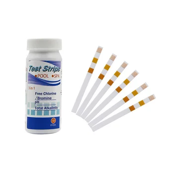 

3-In-1 Swimming Pool Test Paper Residual Chlorine PH Value Alkalinity Hardness Test Strip A Bottle Of 50 Hot Tub Water Quality