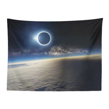 

Customized Gorgeous Tapestry Cloud Mountain Space Space Moon Star Wall Hanging Living Room Decoration Large Polyester Picnic Mat