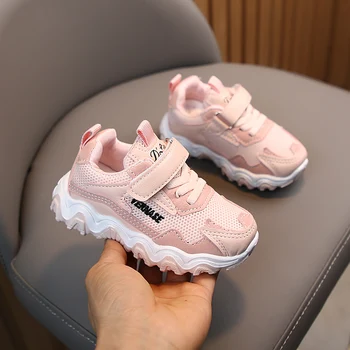 

Kids Boys Girls Sneakers Breathable Anti-Slip Letters Children Casual Shoes Baby Soft Soled Shoes