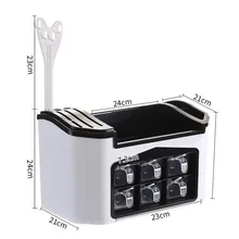 Пластиковые стеллажи для хранения, банки для приправ, палочки для еды, ложки, коробка для хранения приправ, кухонный органайзер, аксессуары для кухни, товары для кухни