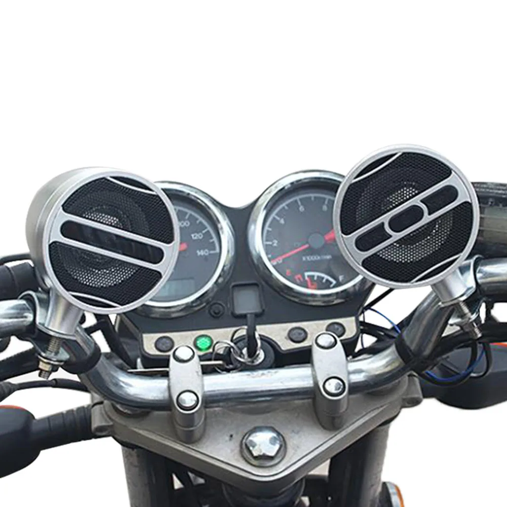 1 Pair Universal Audio Amplifier Stereo Handle Bluetooth Outdoor Handsfree Motorcycle Speaker FM Radio Aluminum Alloy MP3 Sound