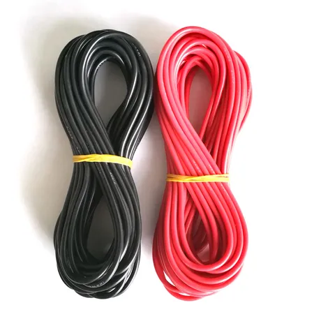 2MLot 1214161820262830 AWG Gauge Wire Flexible Silicone Stranded Copper Cables For RC 1m Black and 1m Red Color