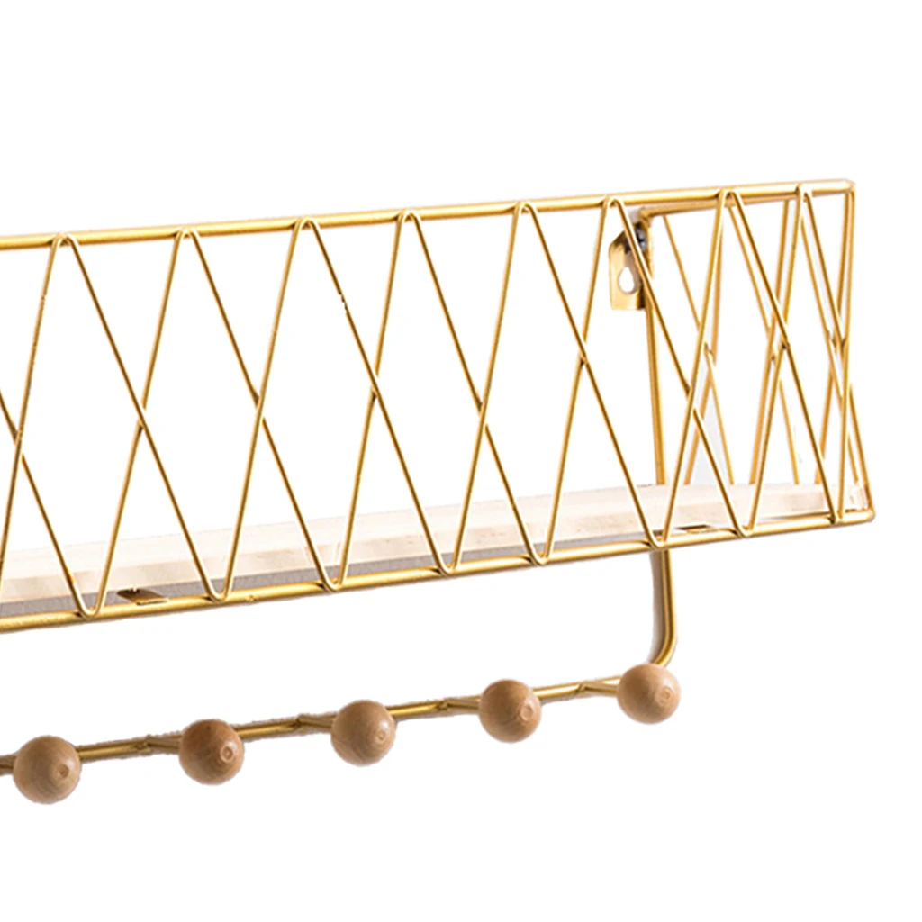 Wall Mounted Mail and Key Holder Iron Wood Letter Key Rack Holder Organizer For Entryway