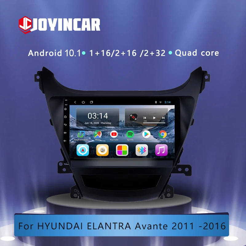 Автомобильный мультимедийный плеер JOYINCAR Android 10 1 для Hyundai Elantra 2011-2016 Авторадио