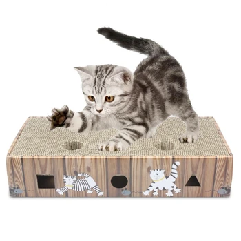 

Cat Toys Cat Scratch Board Pad with Bell Scratching Posts Kitten Corrugated Paper Pad Cats Grinding Nail Scraper Mat Mattress