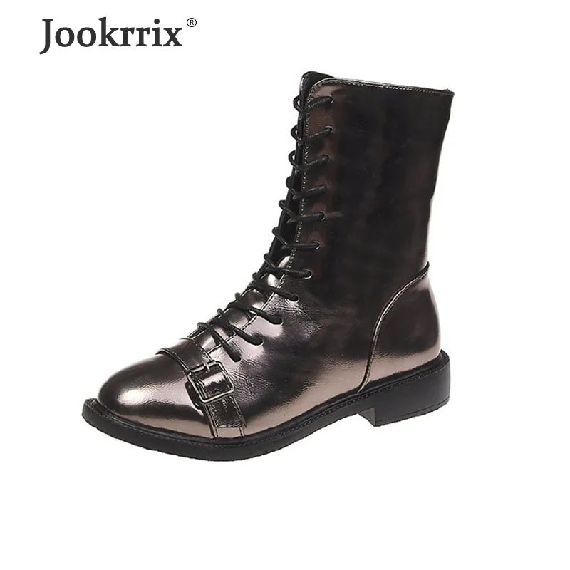 Jookrrix/; женские модные ботинки martin; женская брендовая обувь из искусственной кожи; удобные короткие ботинки; Цвет Черный