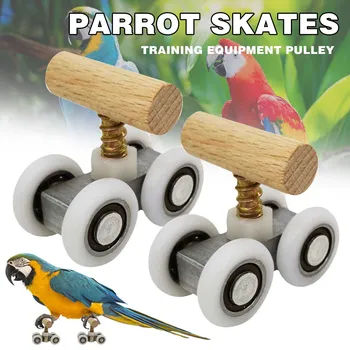 

2pcs Cute Chic Skates Useful Unique Parrots Training Toy for Outdoor Home Family JS23