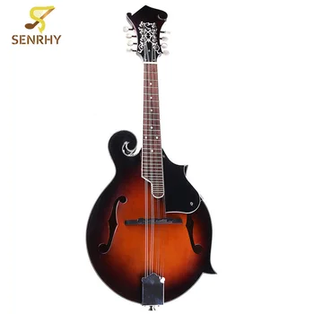 

8-String 24 Frets Sunburst Mandolin Paulowni Musical Instrument with Rigid Mandolin Case Stringed Instrument Gift