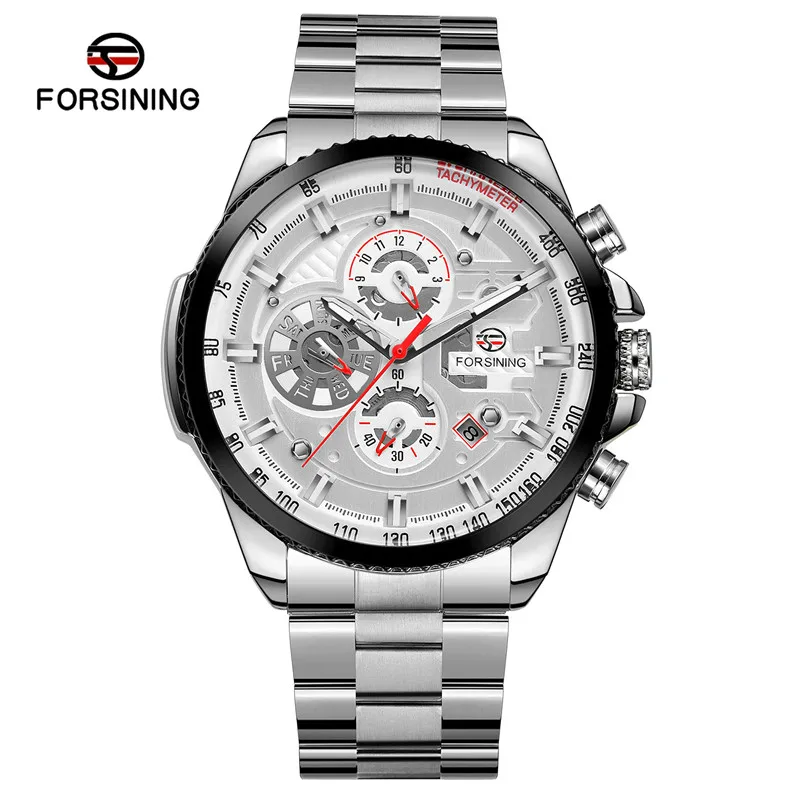 FS03308 without box FORSINING автоматические механические мужские наручные часы военные спортивные мужские часы лучший бренд роскошные стальные скелетные водонепроницаемые мужские часы 033 - Цвет: FS03308 without box
