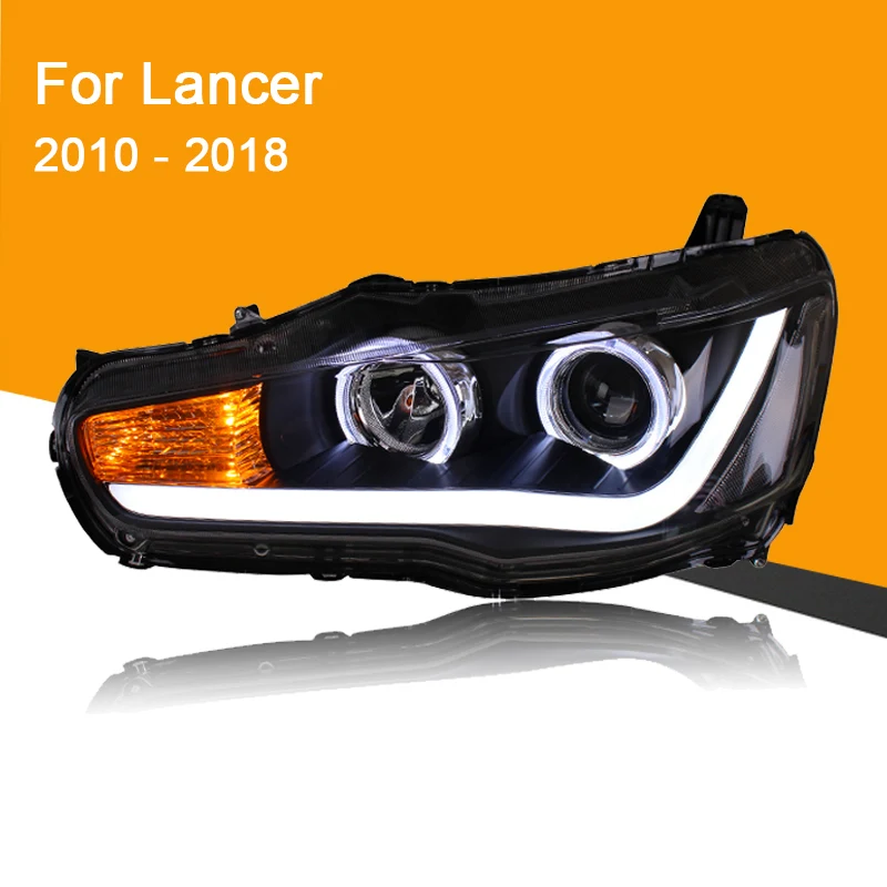 1 пара головной светильник в сборе для Mitsubishi Lancer EVO X 2010- с светодиодный ходовой светильник DRL поворотным сигналом
