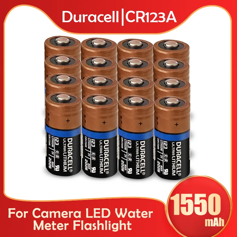 16PCS Original Duracell CR123 CR123A CR17345 16340 1550mah 3V Lithium battery For Camera Meter