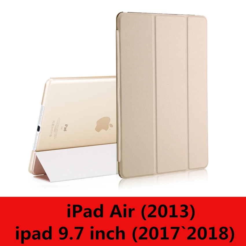 Чехол для iPad 9,7 6th воздуха, версия 1, 2, 3, ремешок Pro 10,5 мини на возраст 1, 2, 3, 4, 5, прозрачный просвечивающийся Чехол Smart sleep wake up из искусственной кожи чехол - Цвет: gold-L-New9.7 Air