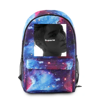 

SuperM Kpop Cool Backpack Fashion with zipper Canvas bag 2019 New Arrival Shoulder College Student Stylish Travel Backpack