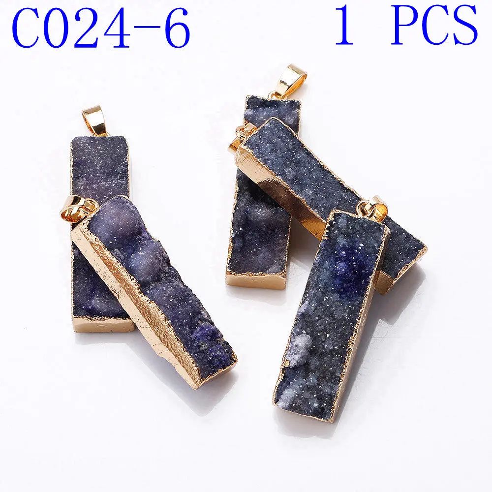 C024-6 1PCS Yumten с хрустальным крестом, очаровательный счастливый драгоценный кулон модная подвеска в виде звезды полудрагоценные каменные Аксессуары натуральные ювелирные изделия для женщин Колье с подвеской из натурального - Окраска металла: C024-6 1PCS