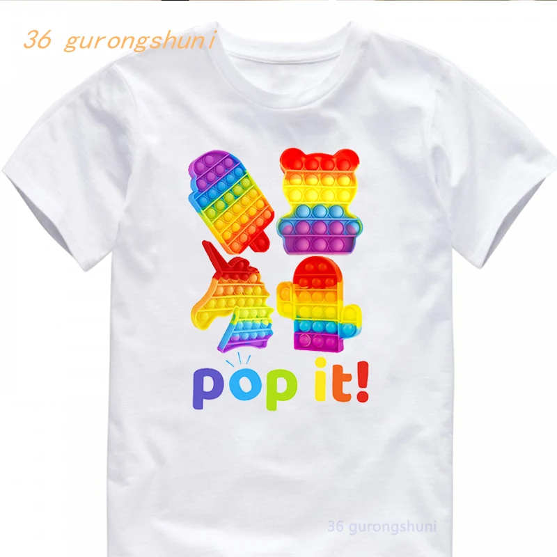 kid t shirt designs funny cartoon kids t shirt for boys children Clothing Pop girls clothes Pop it tshirt girl animal print graphic tee It t-shirt t shirt boy or girl	 Tops & Tees