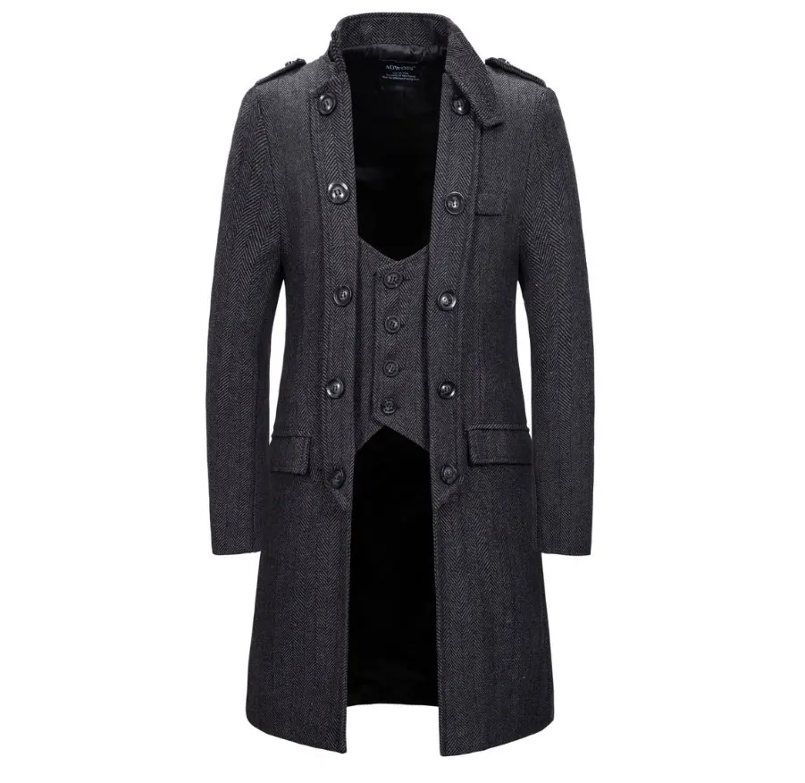 SUKIWML длинный Тренч пальто для мужчин новые смокинги пальто шейкер части на завязках ветровка мужская зимняя уличная Тренч пальто