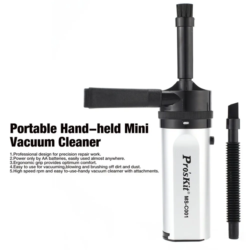  ProsKit MS-C001 High-Power Portable Hand-held Mini Vacuum Cleaner for Disk Hardware Keyboard Screen