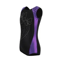 Гимнастический костюм, платье для танцев, без рукавов, со стразами, с бабочкой, боди, костюм, балетная гимнастика, танцы, одежда для девочек