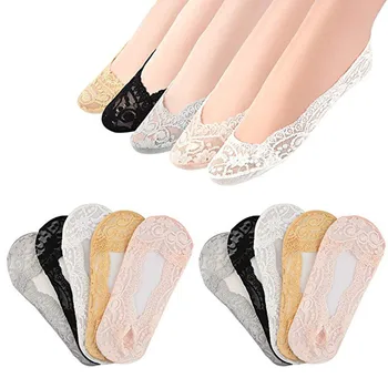 

10PC Invisible boat socks explosion models shallow mouth invisible lace silicone soles slip female thin anti-off boat sock L0823