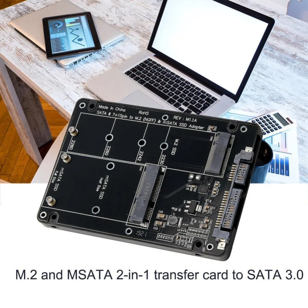 2 в 1 NGFF M.2 B M Ключ Mini PCI-E или mSATA SSD SATA III адаптер карты для полный Msata SSD/2230/2242/2260/22x80 M2