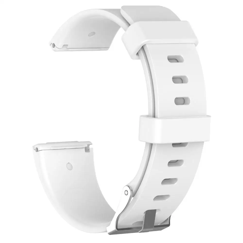 Сменный мягкий силиконовый ремешок для часов умный браслет аксессуары для Fitbit Versa/Versa 2/Versa Lite - Цвет: White