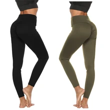 Высокая талия Брюки Женские легинсы для занятий спортом, бега Твердые дышащие колготки хип-ап спортивные Бесшовные Леггинсы спортивные брюки для женщин