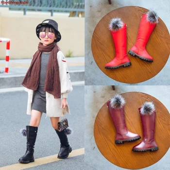 

Children's Boots Winter New Girls Boots Fashion Plush Warm Snow Boots ball Comfortable Fur Kids Shoes School Party