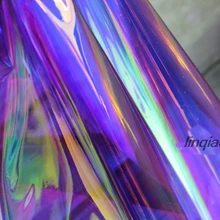 Полупрозрачная фиолетовая Иллюзия Лазерная красочная флуоресцентная ткань светоотражающая ткань ручной работы diy креативная лазерная ткань для одежды