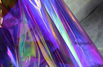 

Translucent purple illusion laser colorful fluorescent cloth Reflective cloth handmade diy creative laser clothing fabric