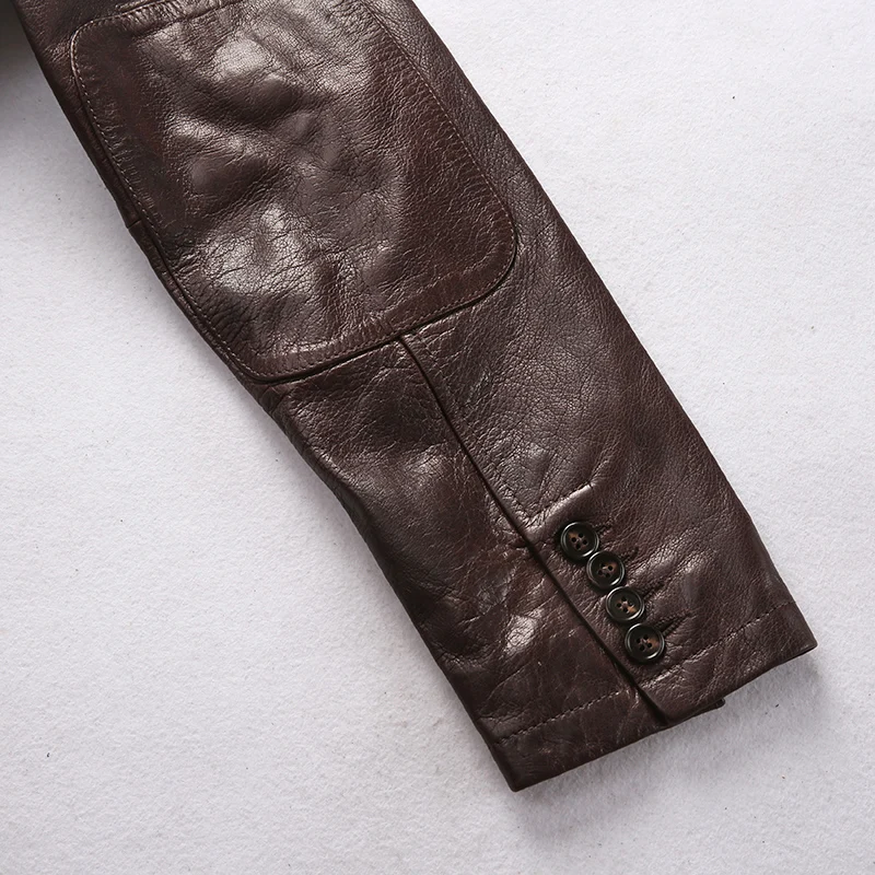 Popular AL0708 Read Description! Asian size goat leather jacket genuine goat leather rider jacket