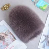 Luxury 100% Natural Real Fox Fur Hat Women Winter Elastic Knitted Real Fox Fur Bomber Cap Girls Warm Soft Fox Fur Beanies Hats 4