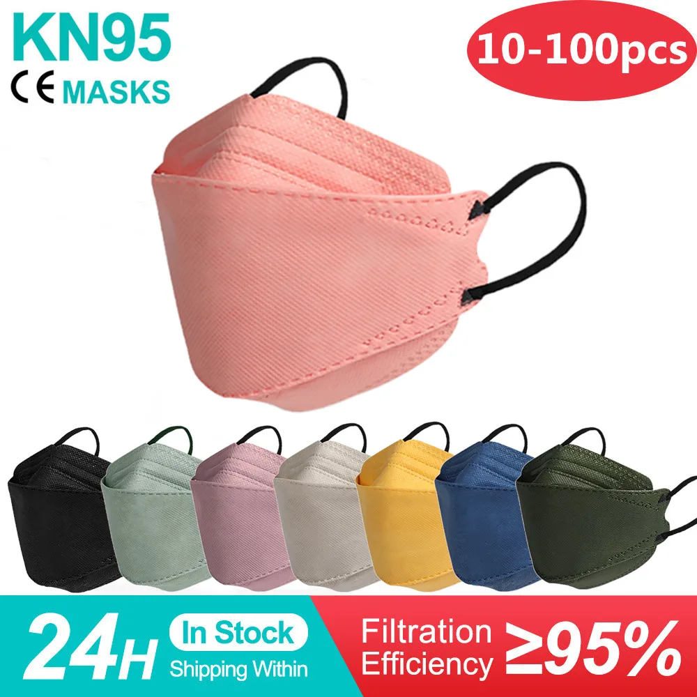 Fish Mask ffp2 Mascarillas FPP2 KN95 Morandi FFP2mask 4 Layer Breathable Approved Face Masks FFP2 Respirator Mouth Cover Masque |