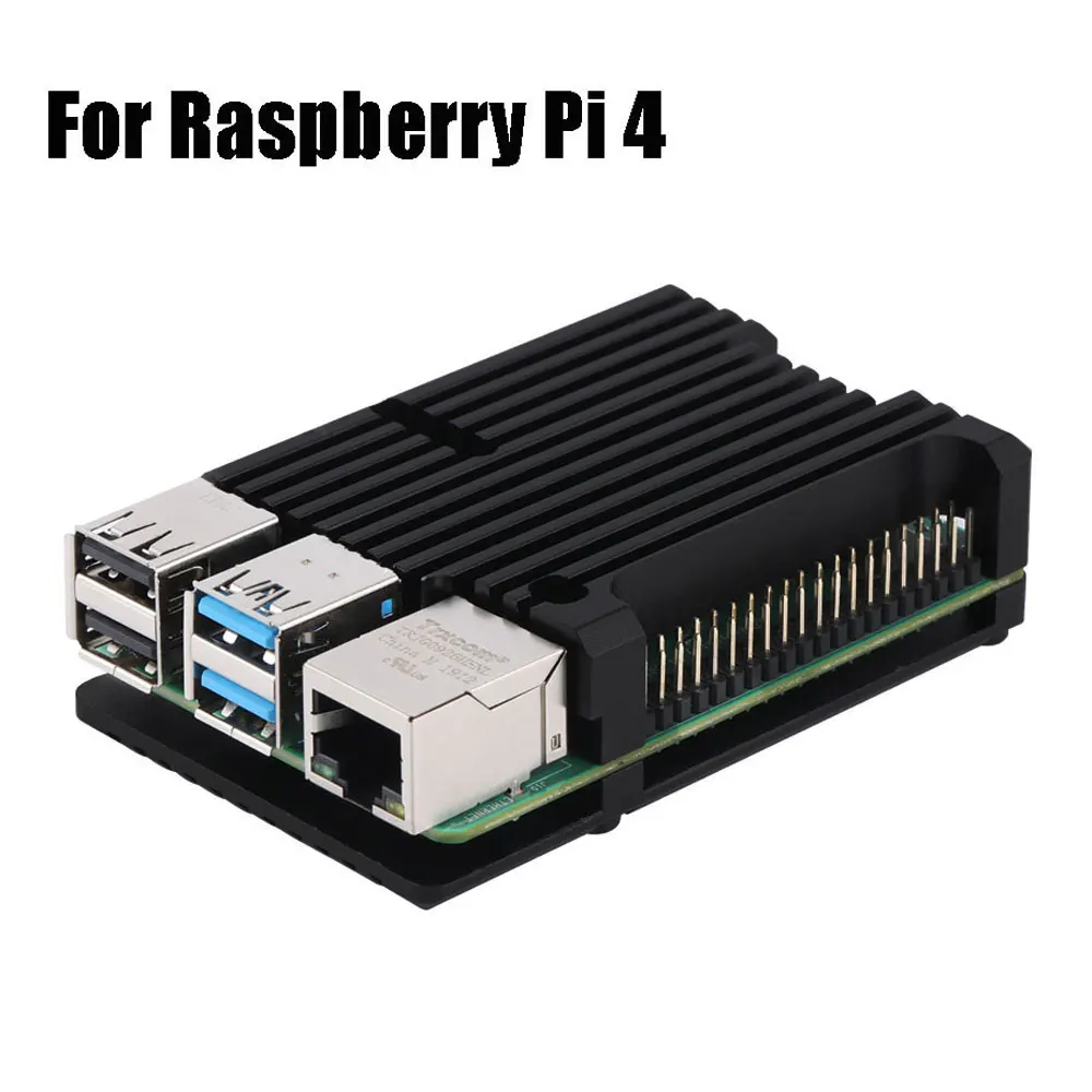 Online Carcasa de aluminio armadura de aleación con ventilador doble disipador térmico de refrigeración para Raspberry Pi 4 Modelo B
