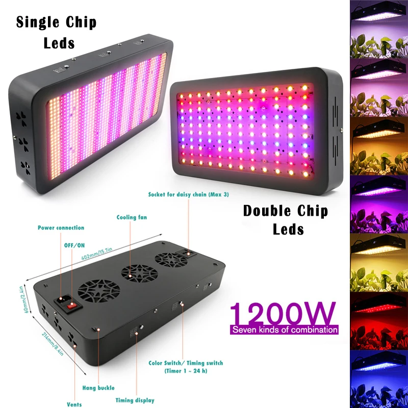 LVJING 600W 1200W 2500W Full Spectrum Grow Light LED Timing Color Change Lamp For Plants Indoor Flowers Hydroponics Tent Growbox LVJING 600W 1200W 2500W Full Spectrum Grow Light LED Timing Color Change Lamp For Plants Indoor Flowers Hydroponics Tent Growbox