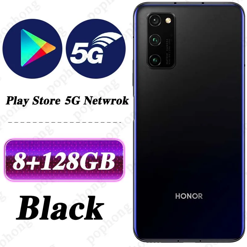HONOR View 30 Pro Honor V30 Pro 5G мобильный телефон 6,57 дюймов Kirin 990 5G Восьмиядерный Android 10 SA/NSA SuperCharge Google Play - Цвет: 8G 128G Black