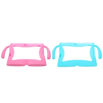 

2Pcs 7 Inch Soft Silicone Gel Cover Case for Q88 Android Kids Children Tablet PC A13 Pink & Sky Blue